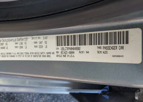 2008 Dodge Avenger R/T из США, поврежденный, VIN 1B3LC76M48N648982